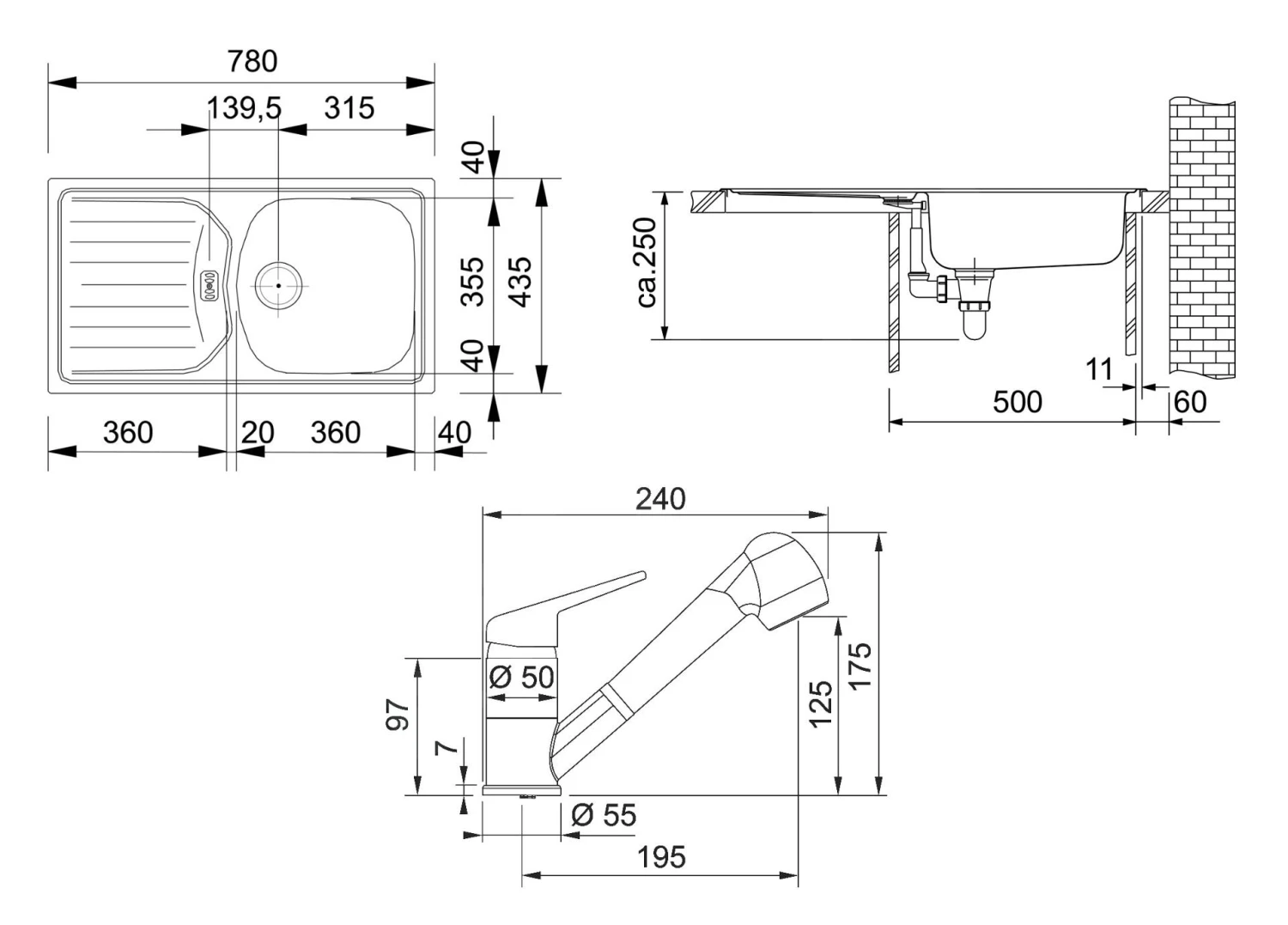 Franke Colonnes - Set De Cuisine N10, évier En Inox ETN 614 N ETHOS + Robinet FC 9547.031, Chrome 101.0684.389 4 Franke Colonnes - Set De Cuisine N10, évier En Inox ETN 614 N ETHOS + Robinet FC 9547.031, Chrome 101.0684.389 – Image 2