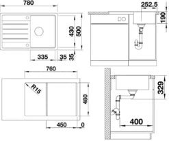 Blanco Legra 45 - Évier En Silgranit, 780x500 Mm, Aluminium 522202 -Cuisine Articles Magasin 4311189929c3b05598ce8354