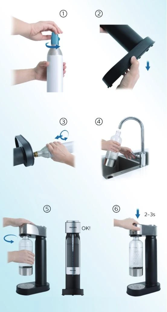 Philips GoZero - Machine à Soda Lite Avec Accessoires, Blanc ADD4901WH/10 11 Philips GoZero - Machine à Soda Lite Avec Accessoires, Blanc ADD4901WH/10 – Image 9