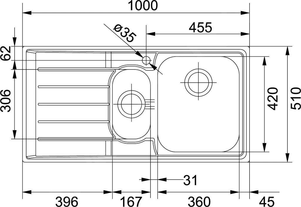 Franke Neptun - Évier En Inox NEX 651/2, 1000x510 Mm 101.0120.275 4 Franke Neptun - Évier En Inox NEX 651/2, 1000x510 Mm 101.0120.275 – Image 2