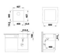Blanco Subline 400 - Évier En Silgranit, 427x427 Mm, Noir 525988 -Cuisine Articles Magasin 45fa13dcf76115c220d2bd7e