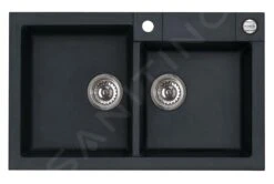 Alveus Rock - Évier En Granit 780x480 Mm, Avec Commande De Vidage, Carbone 1090965