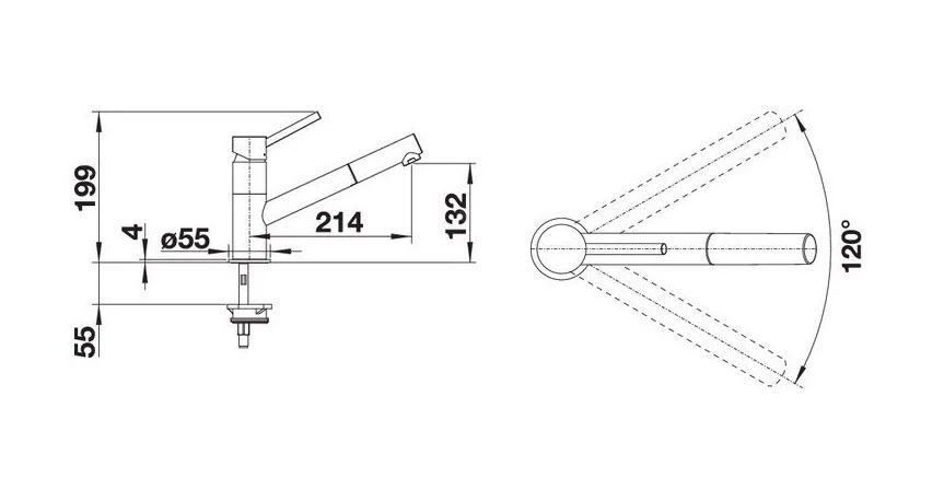 Blanco Kano S - Robinetterie D’évier Avec Douchette Extractible, Anthracite/chrome 525038 4 Blanco Kano S - Robinetterie D’évier Avec Douchette Extractible, Anthracite/chrome 525038 – Image 2
