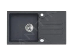 Alveus Galapagos - Évier En Granit 770x430 Mm, Avec Commande De Vidage, Carbone 1091214