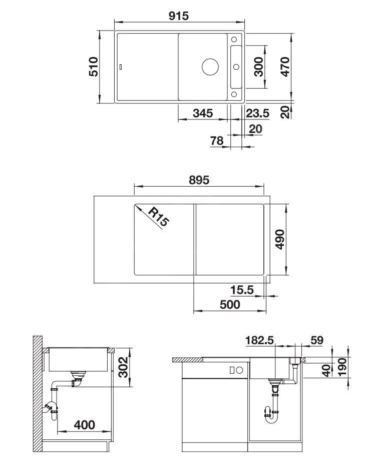 Blanco Axia III 5 - Évier En Silgranite, 915x510 Mm, Avec Accessoires, InFino, Aluminium 523207 4 Blanco Axia III 5 - Évier En Silgranite, 915x510 Mm, Avec Accessoires, InFino, Aluminium 523207 – Image 2