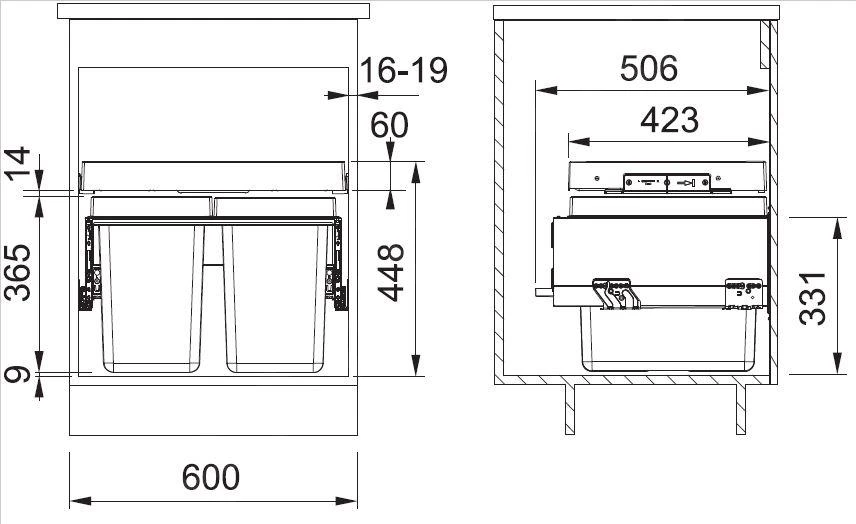 Franke Poubelle Tri Sélectif - Poubelle Encastrée FX 60 26-11-11 121.0557.763 4 Franke Poubelle Tri Sélectif - Poubelle Encastrée FX 60 26-11-11 121.0557.763 – Image 2