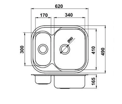 Novaservis Éviers - Évier, 490x620 Mm Avec Trop-plein, Inox DR49/62 4 Novaservis Éviers - Évier, 490x620 Mm Avec Trop-plein, Inox DR49/62 – Image 2
