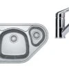 Franke Colonnes - Ensemble N81, évier D’angle Inox SKX 651E Et Robinetterie FC 9547.031, Inox/chrome 101.0618.836