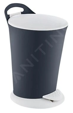 Aqualine Accessoires - Poubelle Pedal 6L, Anthracite/blanc TRN-079-04