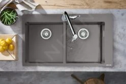 Hansgrohe Éviers - Evier Encastré Granit S510-F770, Béton Gris 43316380 -Cuisine Articles Magasin 57181ac16e8da9f252dfb4f7