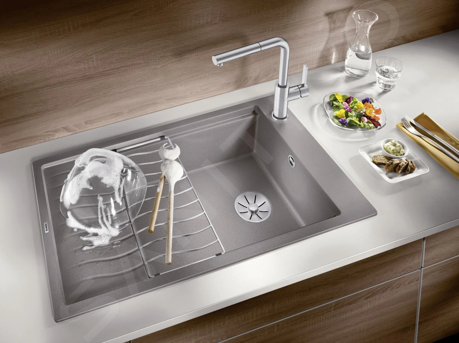 Blanco Elon XL 8 - Évier En Silgranite, 860x500 Mm, Avec Accessoires, InFino, Aluminium 524862 5 Blanco Elon XL 8 - Évier En Silgranite, 860x500 Mm, Avec Accessoires, InFino, Aluminium 524862 – Image 3