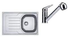 Franke Colonnes - Ensemble N75, évier Inox OLN 611-79 Et Robinetterie FC 9547.031, Inox/chrome 101.0618.830
