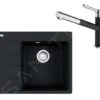 Franke Colonnes - Ensemble G223, évier En Fragranit CNG 611-62 TL / 7 Et Mitigeur FC 3055.901, Noir Mat / Chrome 114.0675.668 -Cuisine Articles Magasin 5d7590349ab2294492f56d64