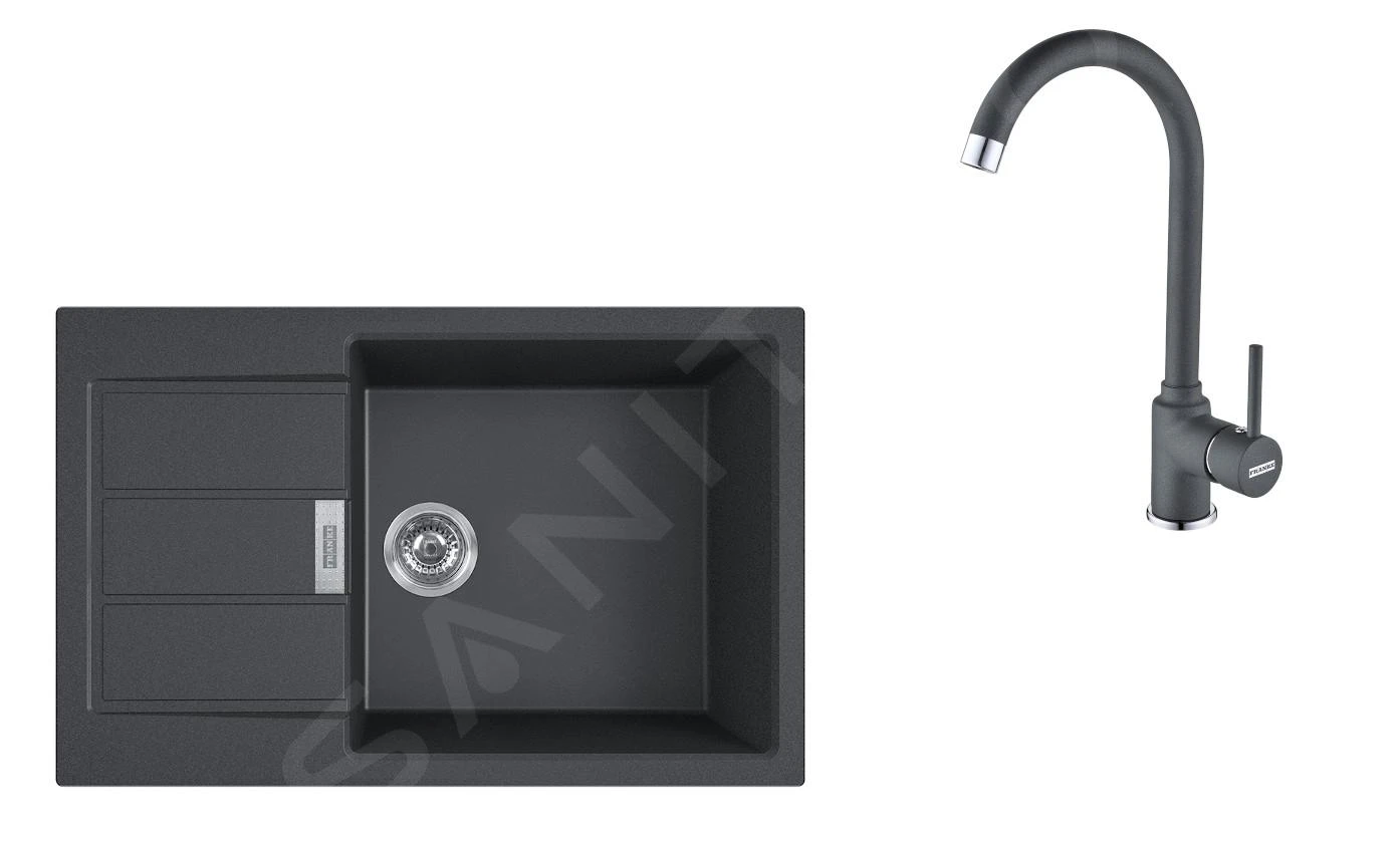 Franke Colonnes - Ensemble T90, évier En Tectonite S2D 611-78 XL Et Robinetterie FP 9000.099, Noir/graphite 143.0618.752 3 Franke Colonnes - Ensemble T90, évier En Tectonite S2D 611-78 XL Et Robinetterie FP 9000.099, Noir/graphite 143.0618.752