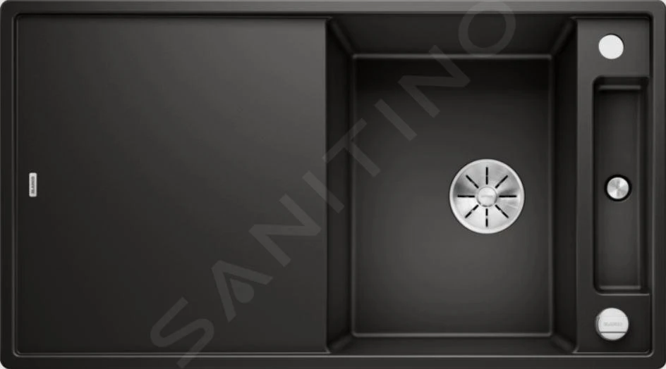 Blanco Axia III 5 - Évier En Silgranit, 915x510 Mm, Avec Commande De Vidage Et Accessoires, Noir 525845 3 Blanco Axia III 5 - Évier En Silgranit, 915x510 Mm, Avec Commande De Vidage Et Accessoires, Noir 525845