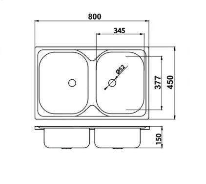 Novaservis Éviers - Évier, 450x800 Mm Sans Trop-plein, Inox DR45/80 4 Novaservis Éviers - Évier, 450x800 Mm Sans Trop-plein, Inox DR45/80 – Image 2
