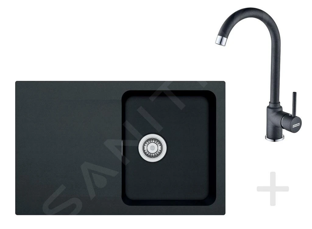 Franke Colonnes - Kit De Cuisine T30, évier En Tectonite OID 611-78, Noir + Robinet FP 9000, Onyx NEW 114.0366.039 3 Franke Colonnes - Kit De Cuisine T30, évier En Tectonite OID 611-78, Noir + Robinet FP 9000, Onyx NEW 114.0366.039