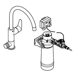 Grohe Blue Pure - Mitigeur D’évier BauCurve Avec Filtration UltraSafe, Chrome 30386000 -Cuisine Articles Magasin 623e9450d4da043cce3e8297