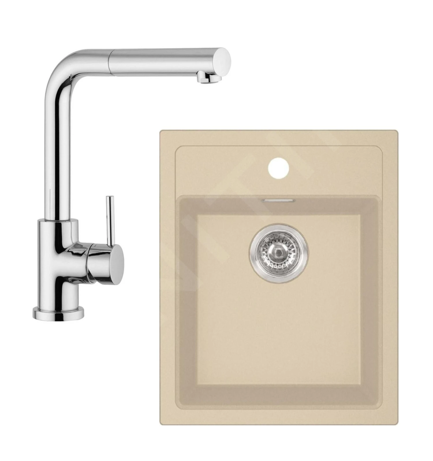 Franke Colonnes - Ensemble De Cuisine T51, évier En Tectonite SID 610-40 Et Mitigeur FN 0147.031, Beige / Chrome 143.0675.708 3 Franke Colonnes - Ensemble De Cuisine T51, évier En Tectonite SID 610-40 Et Mitigeur FN 0147.031, Beige / Chrome 143.0675.708
