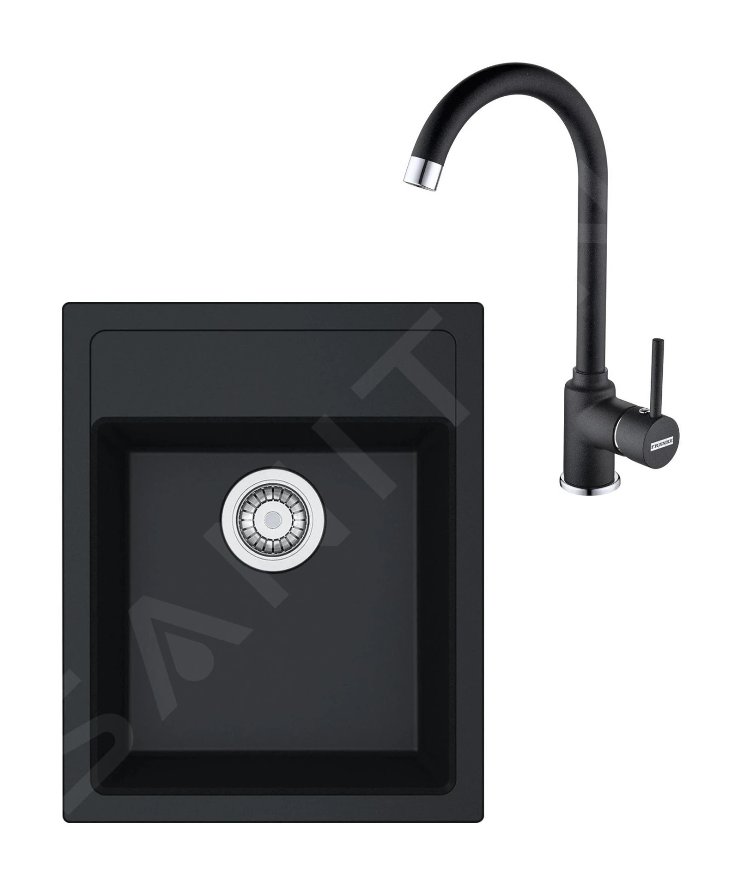 Franke Colonnes - Ensemble De Cuisine T52, évier En Tectonite SID 610-40 Et Mitigeur FP 9000.071, Noir 114.0508.416 3 Franke Colonnes - Ensemble De Cuisine T52, évier En Tectonite SID 610-40 Et Mitigeur FP 9000.071, Noir 114.0508.416