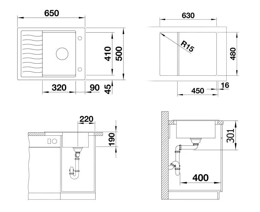Blanco Elon 45 - Évier En Silgranit, 650x500 Mm, Avec Commande De Vidage Et Accessoires, InFino, Blanc Doux 527068 4 Blanco Elon 45 - Évier En Silgranit, 650x500 Mm, Avec Commande De Vidage Et Accessoires, InFino, Blanc Doux 527068 – Image 2