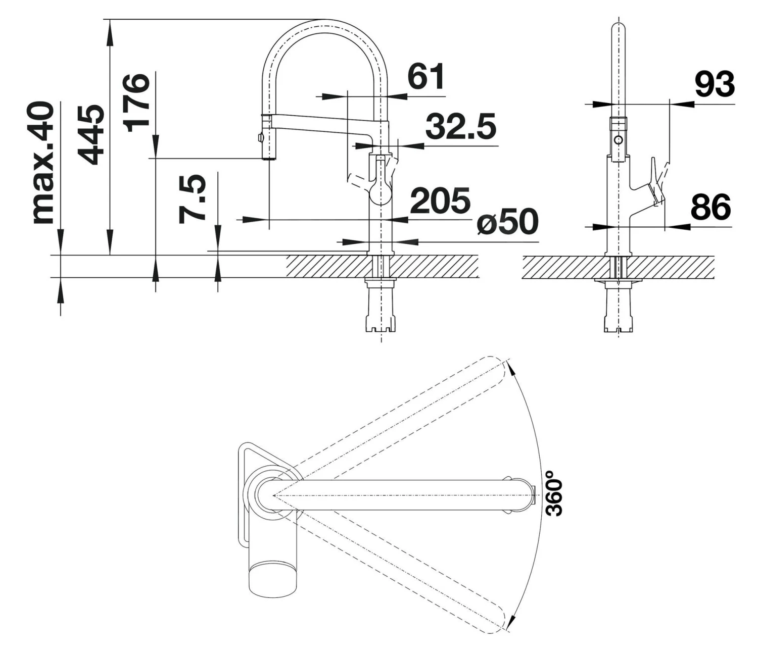 Blanco Solenta S - Mitigeur D'évier Avec Bras Et Douchette Flexibles, Inox 522405 4 Blanco Solenta S - Mitigeur D'évier Avec Bras Et Douchette Flexibles, Inox 522405 – Image 2