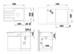 Blanco Legra 45 - Évier En Silgranit, 780x500 Mm, Gris 527268 -Cuisine Articles Magasin 6797f8527cd95269a208904b