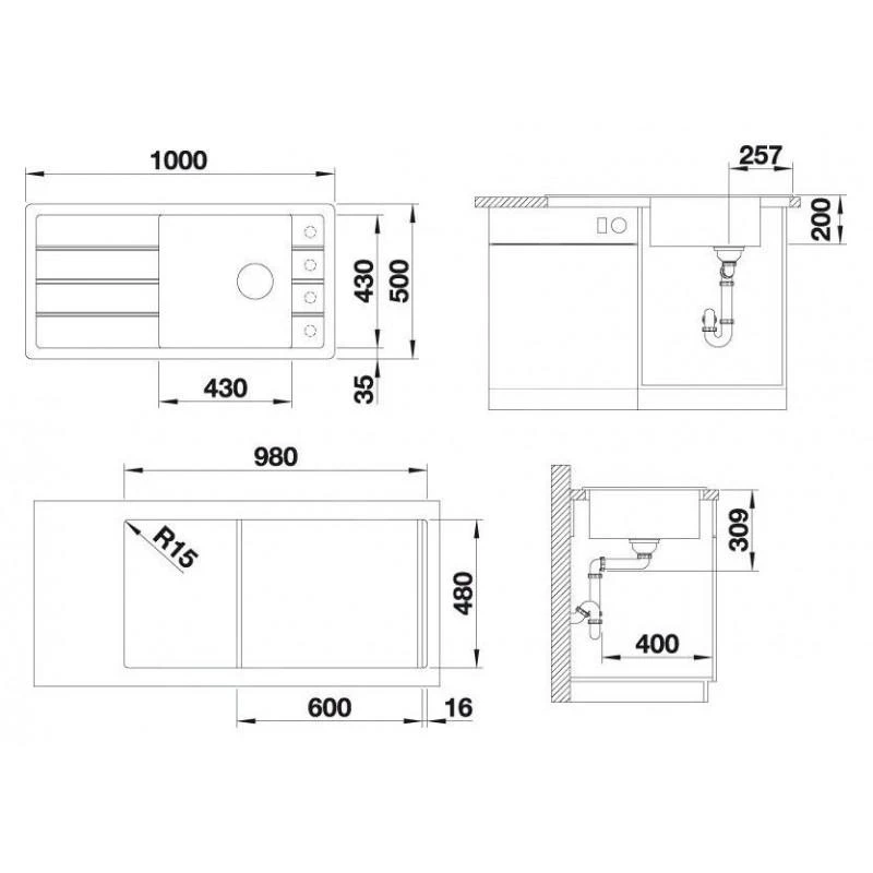 Blanco Faron XL 6 - Évier En Silgranit 1000x500 Mm, Anthracite 524803 4 Blanco Faron XL 6 - Évier En Silgranit 1000x500 Mm, Anthracite 524803 – Image 2