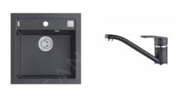 Alveus Sets - Ensemble D'évier Formic 20 Et La Robinetterie Nina, Carbone SETA071
