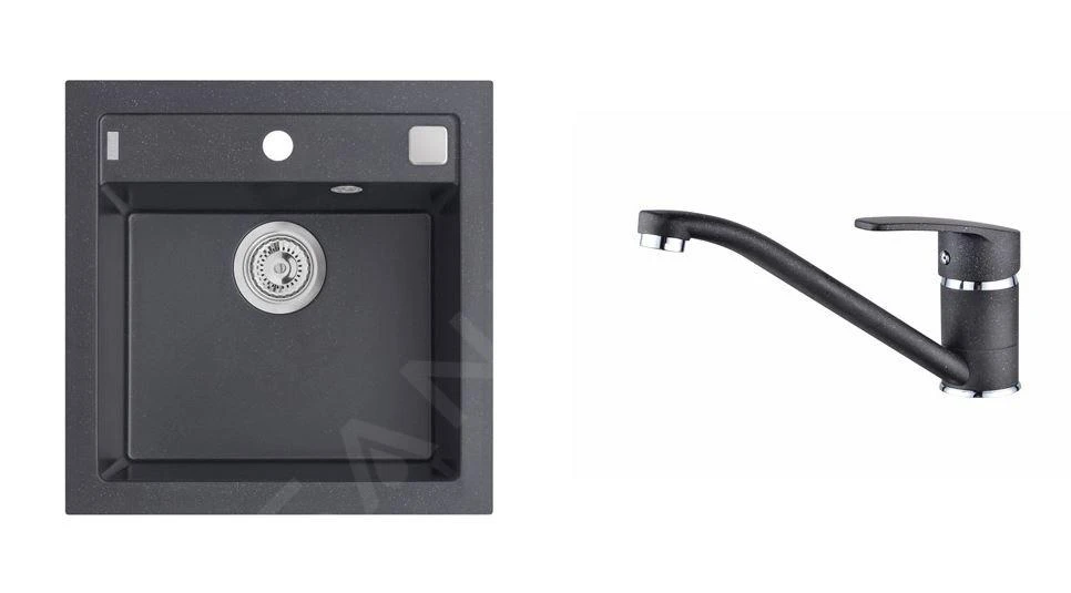 Alveus Sets - Ensemble D'évier Formic 20 Et La Robinetterie Nina, Carbone SETA071 3 Alveus Sets - Ensemble D'évier Formic 20 Et La Robinetterie Nina, Carbone SETA071