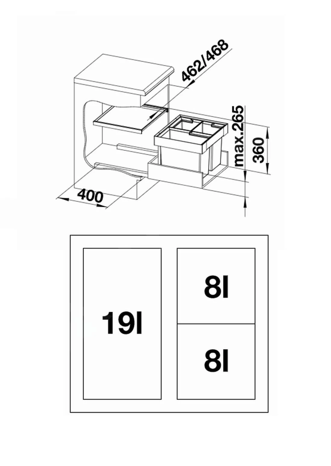 Blanco Flexon II - Poubelle Encastrable, Volume 35 L 521470 4 Blanco Flexon II - Poubelle Encastrable, Volume 35 L 521470 – Image 2