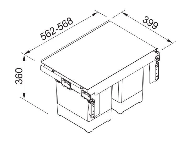 Franke Poubelle Tri Sélectif - Poubelle Encastrée Garbo 60-2 121.0284.027 4 Franke Poubelle Tri Sélectif - Poubelle Encastrée Garbo 60-2 121.0284.027 – Image 2