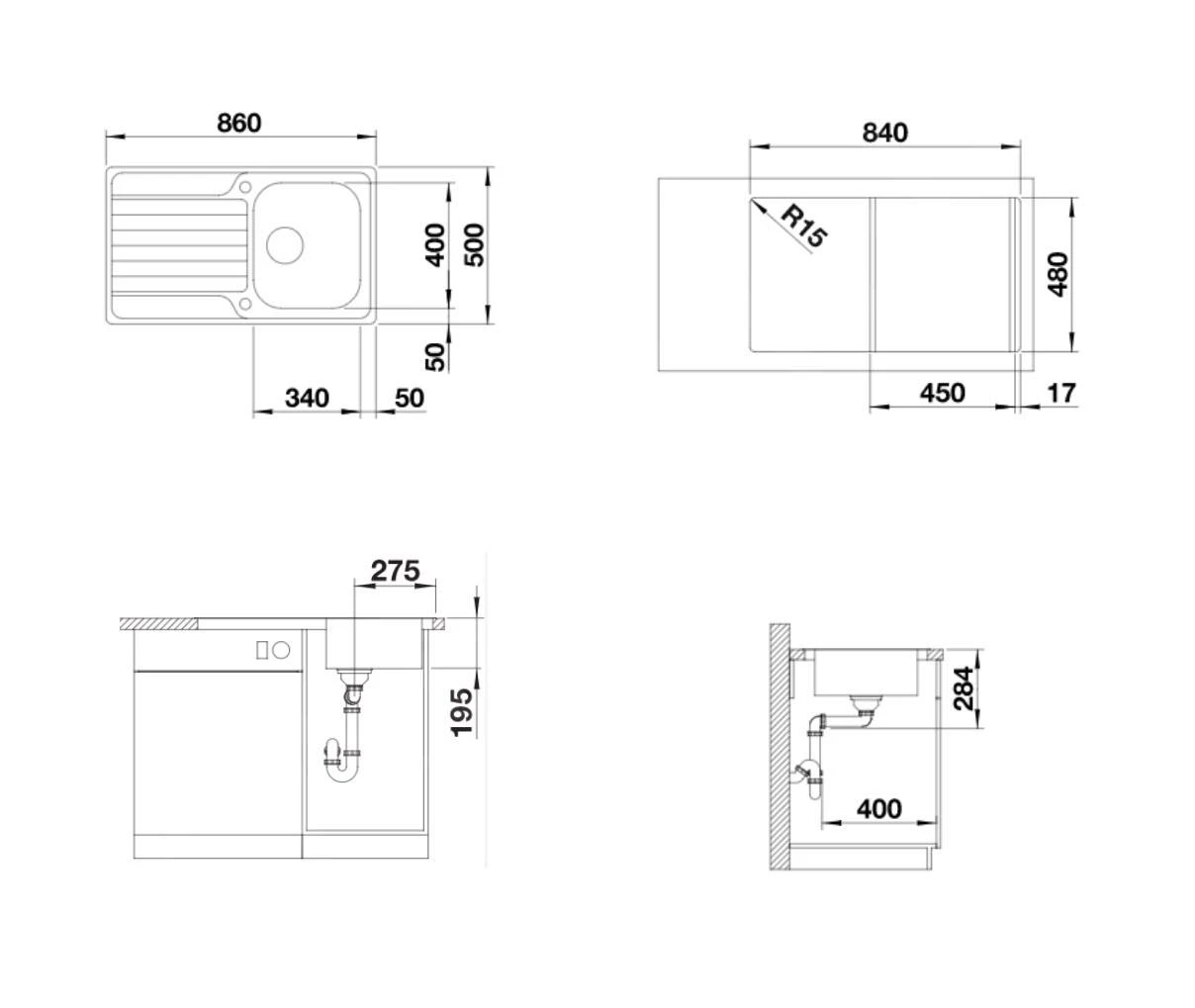 Blanco Dinas 45 - Évier, 860x500 Mm, Avec Commande De Vidage, Inox Brossé 523378 4 Blanco Dinas 45 - Évier, 860x500 Mm, Avec Commande De Vidage, Inox Brossé 523378 – Image 2