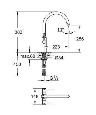 Grohe Ambi Cosmopolitan - Mitigeur D’évier à Levier, Chrome 30190000 4 Grohe Ambi Cosmopolitan - Mitigeur D’évier à Levier, Chrome 30190000 – Image 2