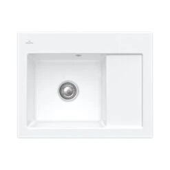 Villeroy & Boch Subway 45 - Évier En Céramique 65x51 Cm, CeramicPlus, Stone White 331201RW