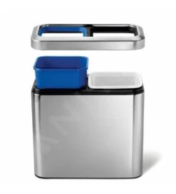 Simplehuman Poubelles - Poubelle Ouverte De Tri Sélectif 20 L, Inox Brossé CW1470 -Cuisine Articles Magasin 6e742928079bfc9452622d83