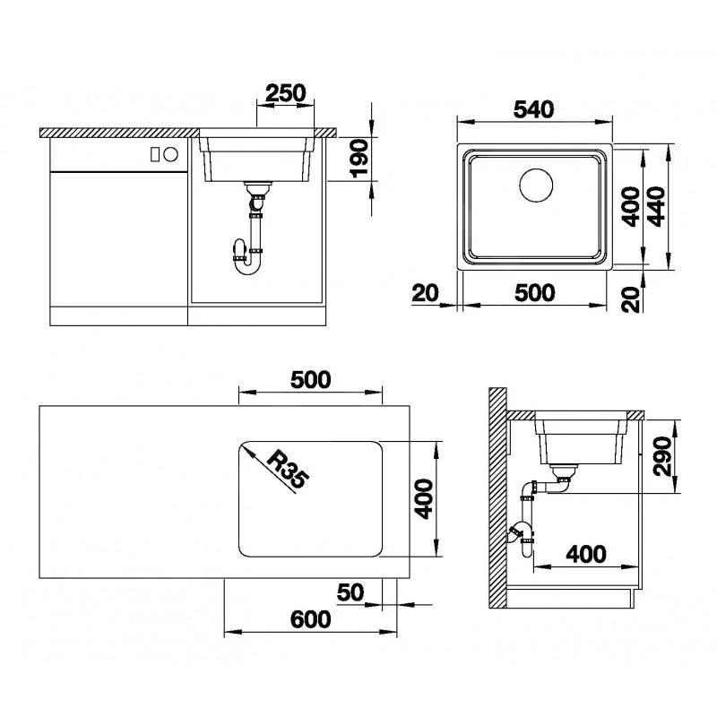 Blanco Etagon 500 - Évier, 540x440 Mm, Avec Rails, Inox 521841 4 Blanco Etagon 500 - Évier, 540x440 Mm, Avec Rails, Inox 521841 – Image 2