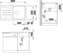 Blanco Sona 5 - Évier En Silgranit, 860x500 Mm, Anthracite 519671 -Cuisine Articles Magasin 6f65da1cc3334ef3d49c86bf