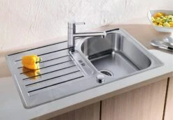 Blanco Lantos 45 - Évier, 860x500 Mm, Avec Commande De Vidage, Inox Brossé 519717 -Cuisine Articles Magasin 7025972cff90080c544d68a6