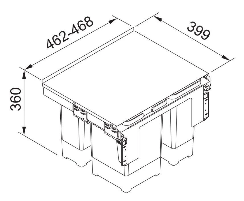 Franke Poubelle Tri Sélectif - Poubelle Encastrée Grabo 50-3 121.0200.691 4 Franke Poubelle Tri Sélectif - Poubelle Encastrée Grabo 50-3 121.0200.691 – Image 2