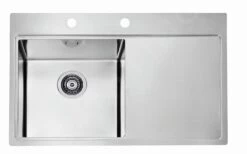 Alveus Pure - Évier 790x525 Mm, Avec Commande De Vidage, Gauche, Inox 1103610