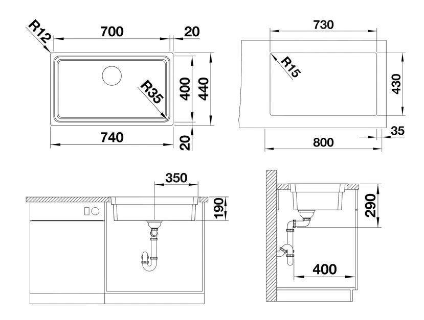 Blanco ETAGON 700-IF - Évier, 740x440 Mm, Avec Accessoires, InFino, Inox 524272 4 Blanco ETAGON 700-IF - Évier, 740x440 Mm, Avec Accessoires, InFino, Inox 524272 – Image 2