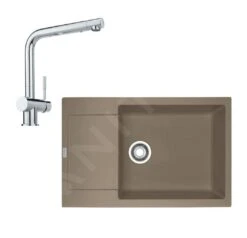 Franke Colonnes - Ensemble De Cuisine G75, évier En Fragranit MRG 611-78 BB Et Mitigeur Samoa, Cachemire / Chrome 114.0510.376