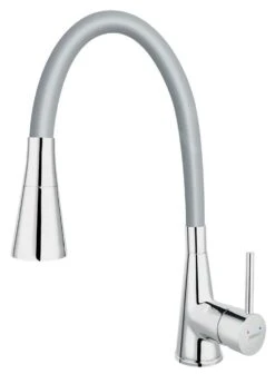 Novaservis Ferro - Mitigeur D&apos;évier Avec Bras Flexible Et Douchette, Gris/ Chrome 70720,0S