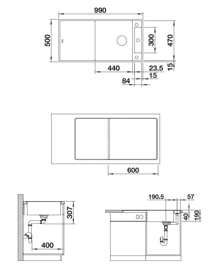 Blanco Axia III XL 6 - Évier En Silgranite, 990x500 Mm, Avec Accessoires, InFino, Aluminium 523522 4 Blanco Axia III XL 6 - Évier En Silgranite, 990x500 Mm, Avec Accessoires, InFino, Aluminium 523522 – Image 2