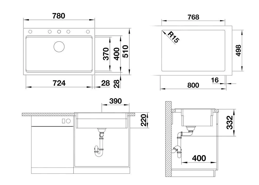 Blanco Etagon 8 - Évier En Silgranit, 780x510 Mm, Avec Accessoires, InFino, Gris 527262 4 Blanco Etagon 8 - Évier En Silgranit, 780x510 Mm, Avec Accessoires, InFino, Gris 527262 – Image 2