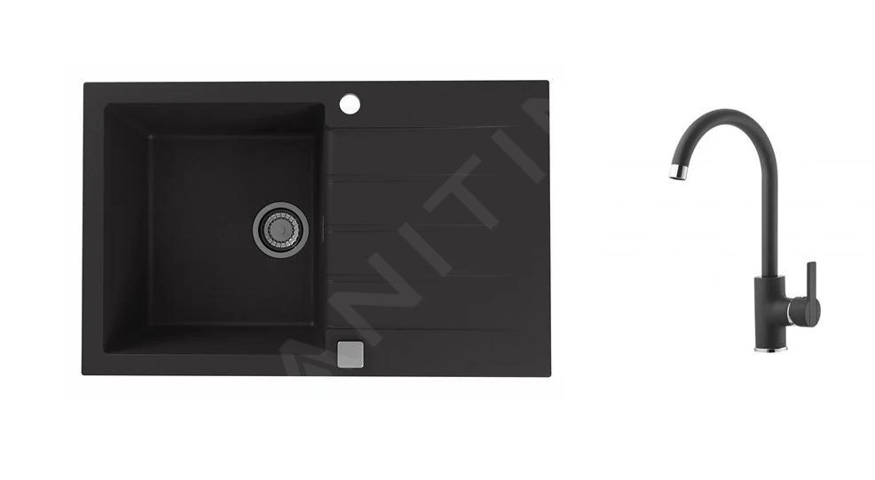 Alveus Sets - Ensemble D'évier En Granit Cadit 20 Et La Robinetterie Tonia, Carbone SETA20014 3 Alveus Sets - Ensemble D'évier En Granit Cadit 20 Et La Robinetterie Tonia, Carbone SETA20014