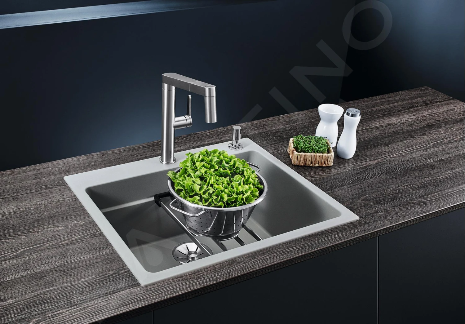 Blanco Etagon 6 - Évier En Silgranit, 600x510 Mm, Avec Commande De Vidage Et Avec Rails, Noir 525889 5 Blanco Etagon 6 - Évier En Silgranit, 600x510 Mm, Avec Commande De Vidage Et Avec Rails, Noir 525889 – Image 3