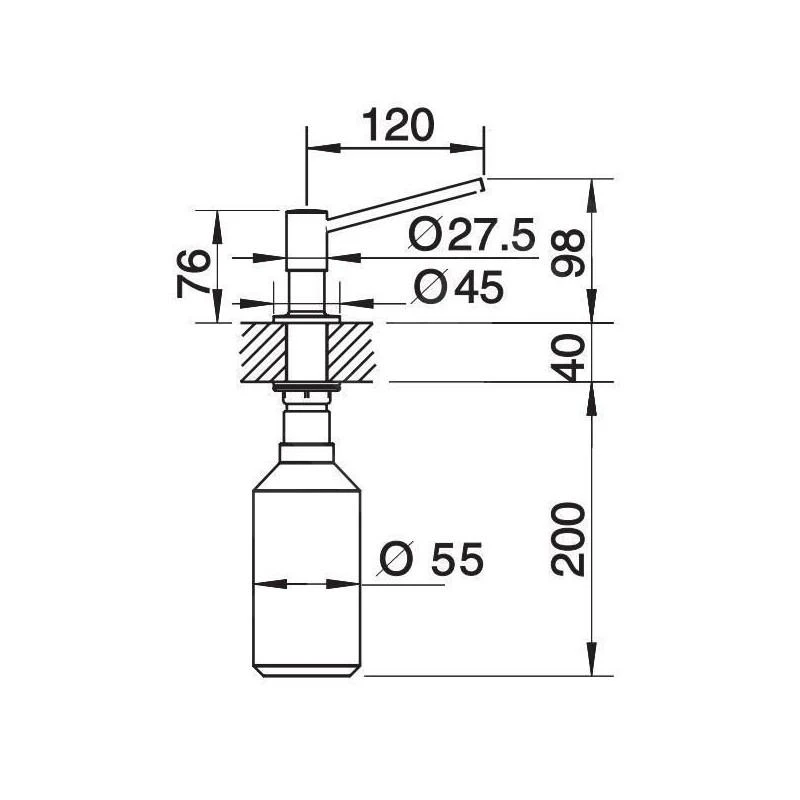 Blanco Accessoires - Distributeur De Liquide-vaisselle Torre, Imitation Inox 512594 4 Blanco Accessoires - Distributeur De Liquide-vaisselle Torre, Imitation Inox 512594 – Image 2