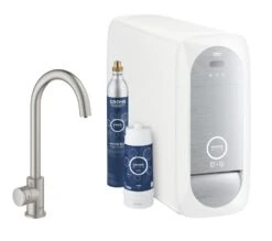Grohe Blue Home - Mitigeur D’évier Mono Connected, Avec Unité Réfrigérante Et Filtration, Supersteel 31498DC1